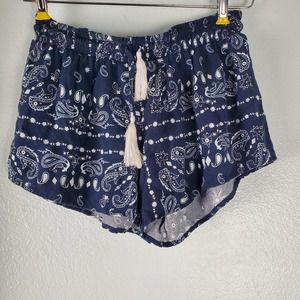 Olive & Grey Blue deco shorts Size L